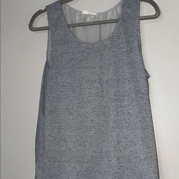 Heather Gray Tank Top with Crew Neck and Relaxed Fit - Picture 7 of 7